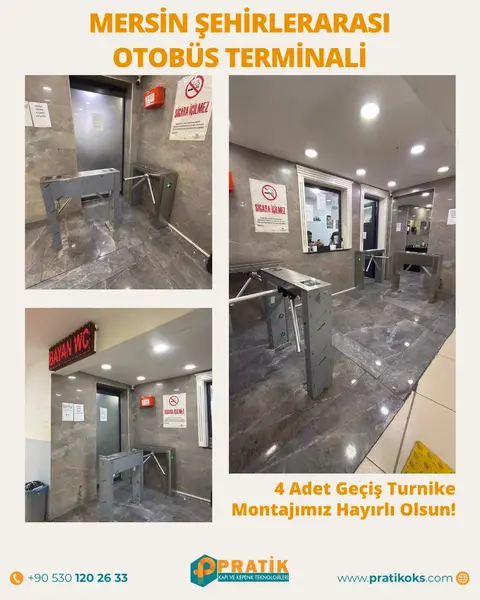 Mersin Şehirlerarası Otobüs Terminali: 4 geçiş turnikesi